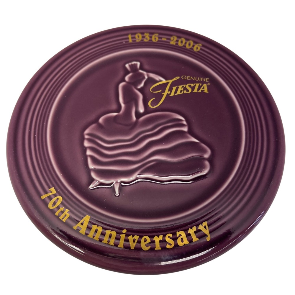 Fiesta 70th Anniversary Plate Heather Purple Dancing Lady 6.25" 1936-2006 VTG